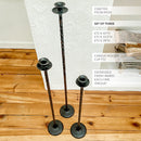 Tall Hand-Forged Cast Iron Floor Candle Holders, Set of 3 by Decor Steals