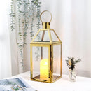 16" H Stainless Steel Candle Lanterns (Gold)