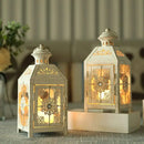 Set of 2 Decorative Lanterns 9.5" High Metal Candle Lanterns by JHY DESIGN