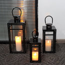  Set of 3 Stainless Steel Lantern (12/15/19'') -Black