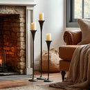 Tall Flared Black Iron Candle Holders, Set of 3 by Decor Steals
