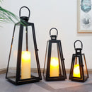 11/16/21''H Metal Outdoor Candle Holder Hanging Lantern with Tempered Glass