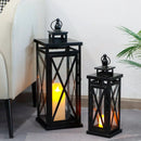 20'' & 11'' High Metal Candle Holder Hanging Lanterns with Tempered Glass by JHY DESIGN