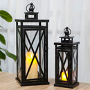 20'' & 11'' High Metal Candle Holder Hanging Lanterns with Tempered Glass by JHY DESIGN
