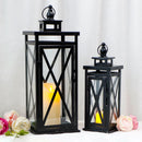 20'' & 11'' High Metal Candle Holder Hanging Lanterns with Tempered Glass by JHY DESIGN