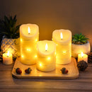 Set of 3 Flickering Flameless Real Wax Candles