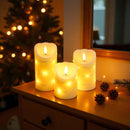 Set of 3 Flickering Flameless Real Wax Candles