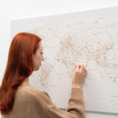 World Map on Canvas - Beige