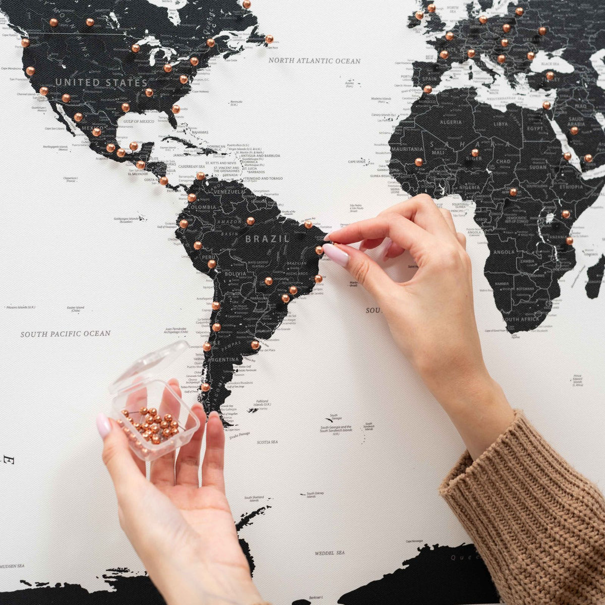 World Map on Canvas - Onyx, photo 7 of 12