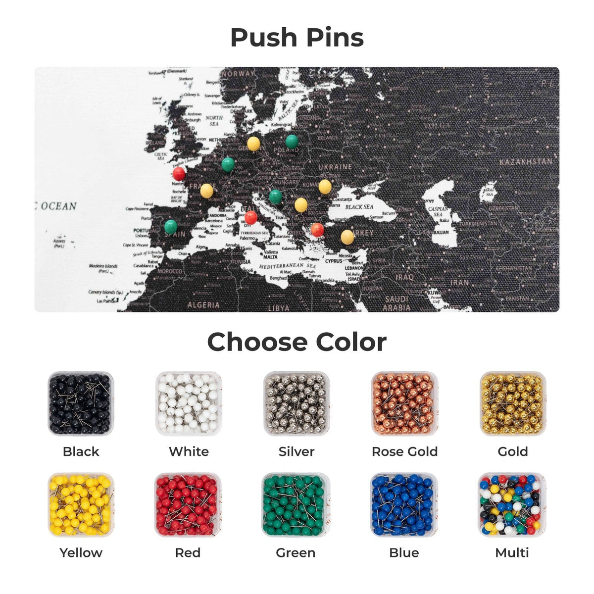 World Map on Canvas - Onyx, photo 9 of 12