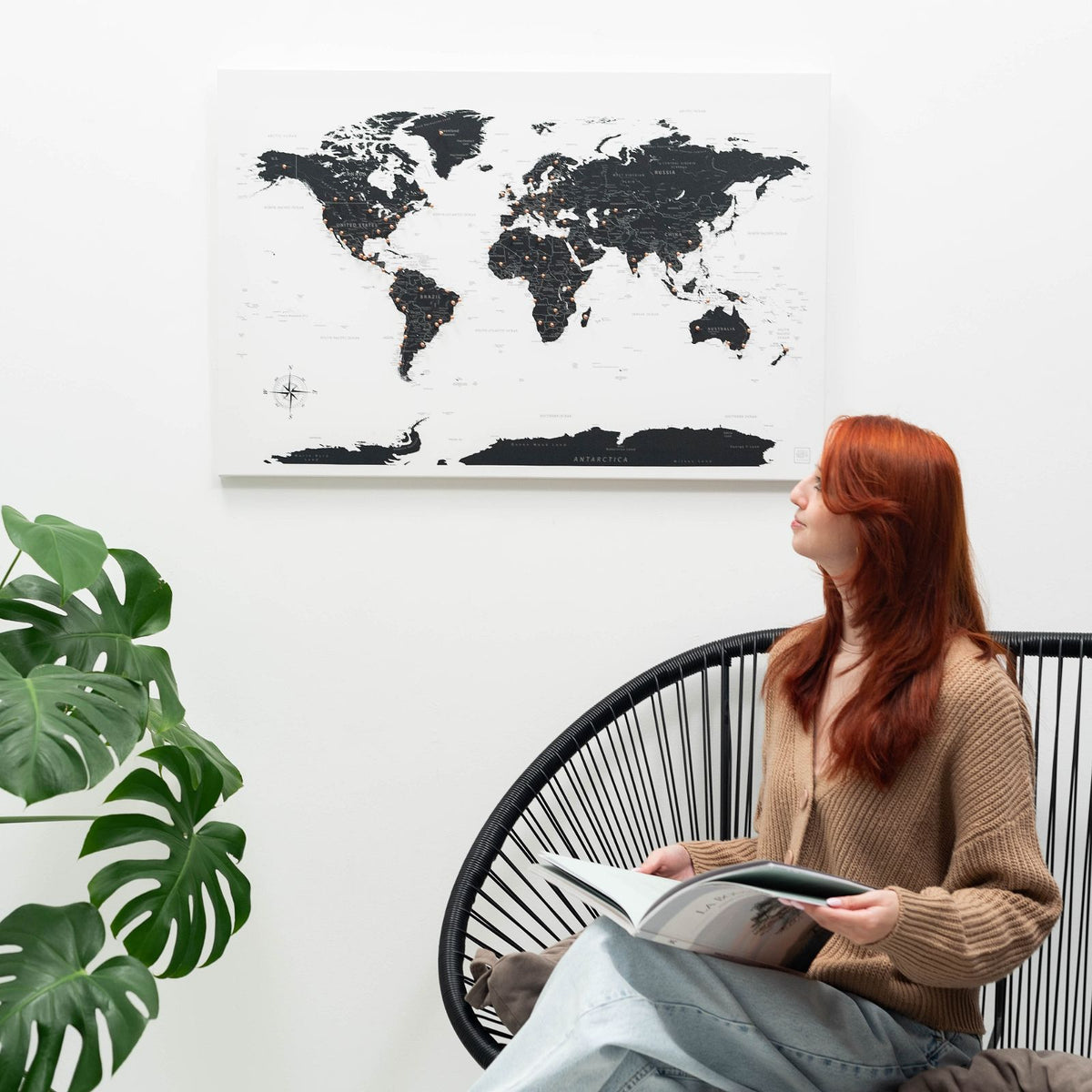 World Map on Canvas - Onyx, photo 5 of 12