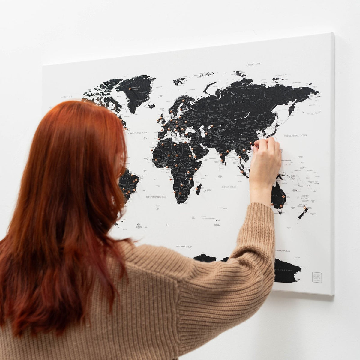 World Map on Canvas - Onyx, photo 3 of 12