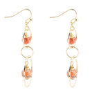 Canyon Red Magnesite Double Drop Golden Earrings