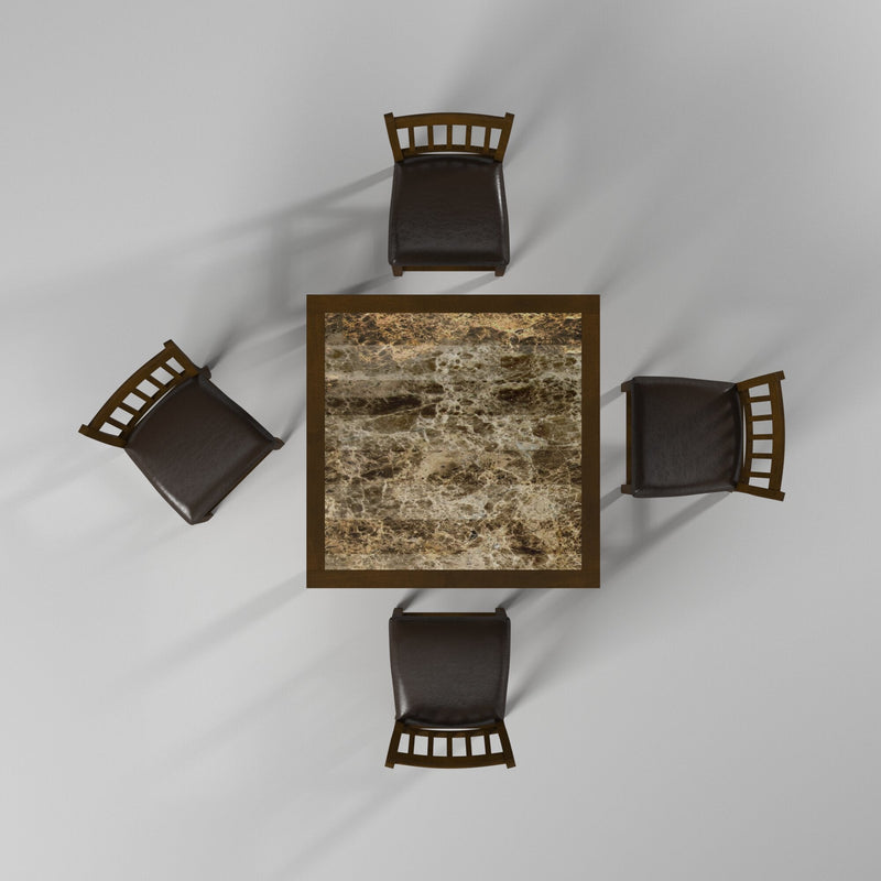 Capitola Faux Marble 5 Piece Pub Set, Espresso