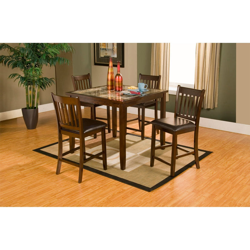 Capitola Faux Marble 5 Piece Pub Set, Espresso