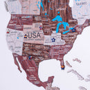 2D Wooden World Map Cappuccino
