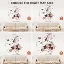 3D Europe Wooden Map Cappuccino