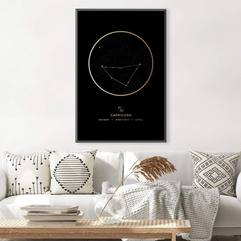 Capricorn Traits Gold Canvas