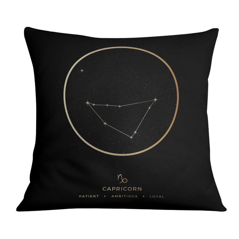 Capricorn Traits Gold Cushion