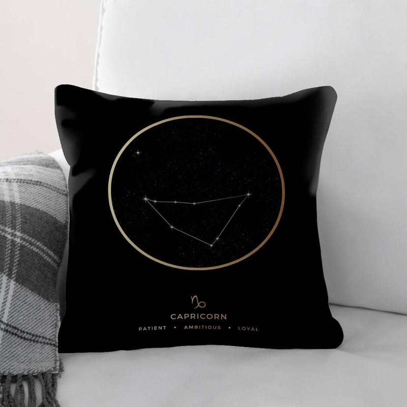 Capricorn Traits Gold Cushion