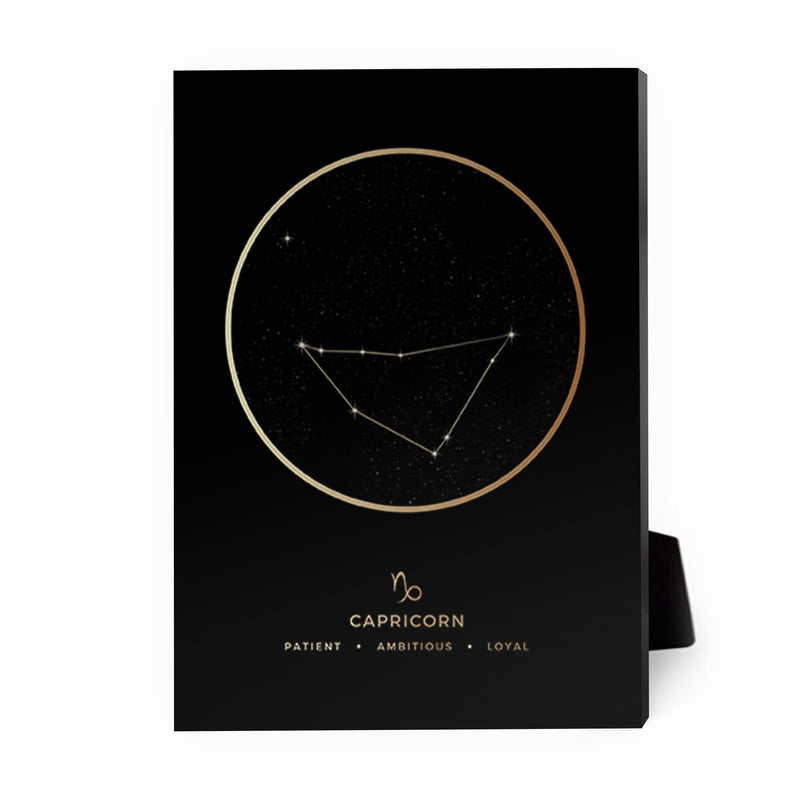 Capricorn Traits Gold Desktop Canvas