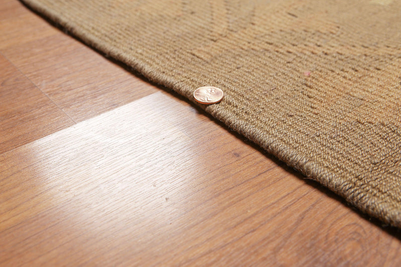 6'4" x 10'3" Tan Hand woven Tribal Turkish Kilim Wool Vegetable Dyes Traditional Oriental Area rug