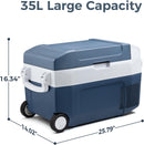 Car Refrigerator 12 Volt Mini Fridge 32 Quart 35L Portable Freezer Electric Cooler Intelligent Control Pan