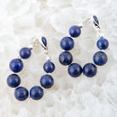 Carly Blue Lapis Complete Loop Sterling Silver Post Earrings