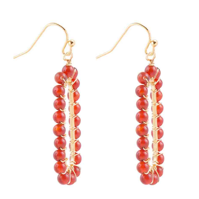 Carnelian Endless Loop Earrings