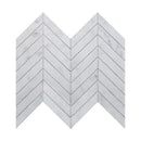 Carrara Blanco Polished Chevron Marble Look Porcelain Mosaics 10x11