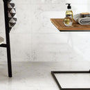 Carrara Blanco Polished Marble Look Porcelain Tiles 12x24