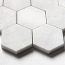 Carrara Blend Honed Hexagon 2 Marble Mosaics 10 3/8x12