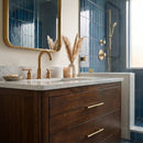 Carrara Contour Warm Walnut Bathroom Vanities 37x22