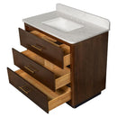 Carrara Contour Warm Walnut Bathroom Vanities 37x22