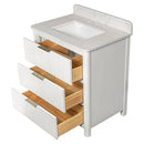 Carrara Gunningham White Bathroom Vanities 31x22