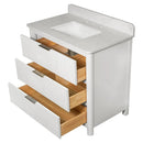 Carrara Gunningham White Bathroom Vanities 37x22