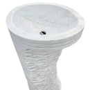 GMStone White Marble Pedestal Sink Round 16x16 Inch