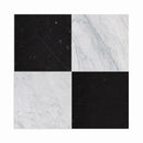 Black, Carrara T Honed Checkerboard Pattern Marble Tiles 12x12