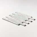 Carrara T Honed 1 1/4x6 Marble Mosaics 12x12