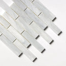 Carrara T Honed 1 1/4x6 Marble Mosaics 12x12