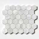 Carrara T Honed Hexagon Marble Mosaics 10 3/8x12