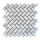 Carrara T Polished Herringbone Marble Mosaics 12 1/8x13 3/8