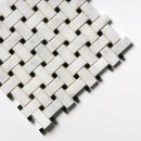Carrara T Polished Basket Weave Marble Mosaics 12x12