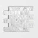 Carrara T Rock Face 2x6 Marble Mosaics 12x14
