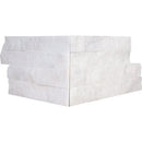 Carrara T Rock Face Corner Marble Ledger Panel 6x12