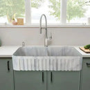 Carrara Marble Apron Front Kitchen Sink 18 X 36 Double Bowl