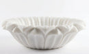 Flower Shaped Carrara White Marble Vessel Bathroom Sink, Polished 18 Inch