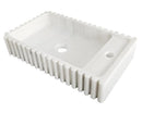 Carrara White Fluted Wall Mount Marble Vanity Sink