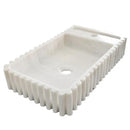 Carrara White Fluted Wall Mount Marble Vanity Sink
