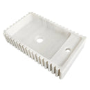 Carrara White Fluted Wall Mount Marble Vanity Sink